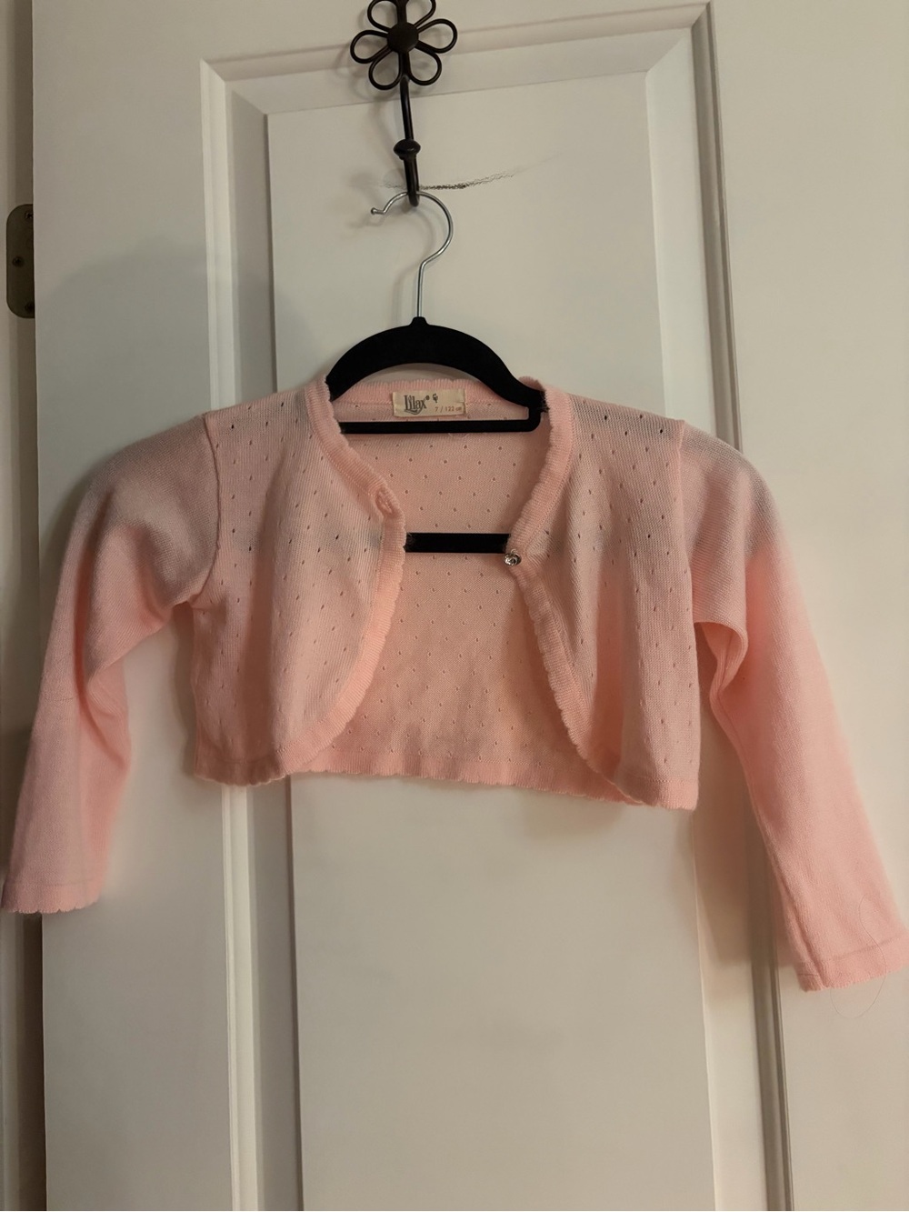 Pink Cropped Knit Bolero Cardigan kids girls size 7 never worn no tags